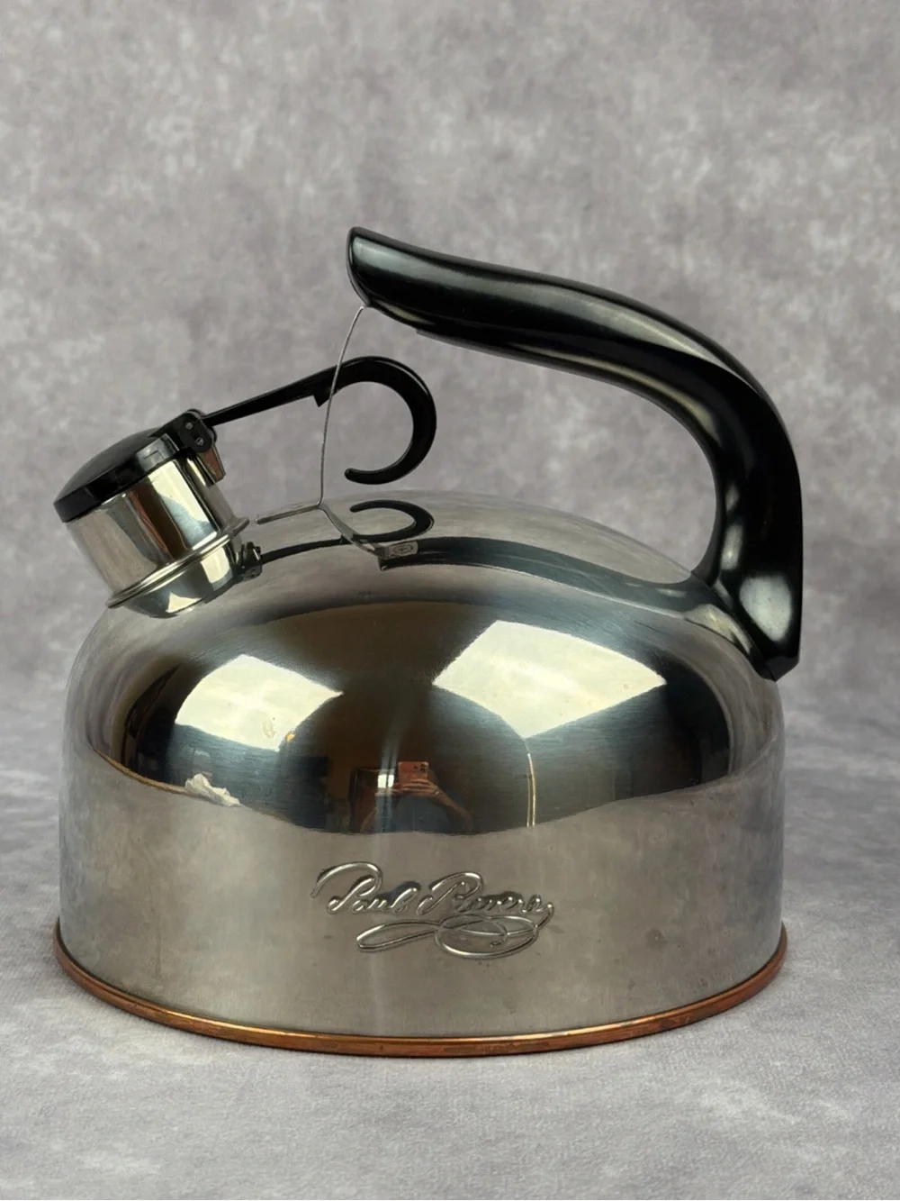 VTG Revere Ware 2 Qt Whistling Tea Kettle Copper Bottom Korea I 94-C Tested